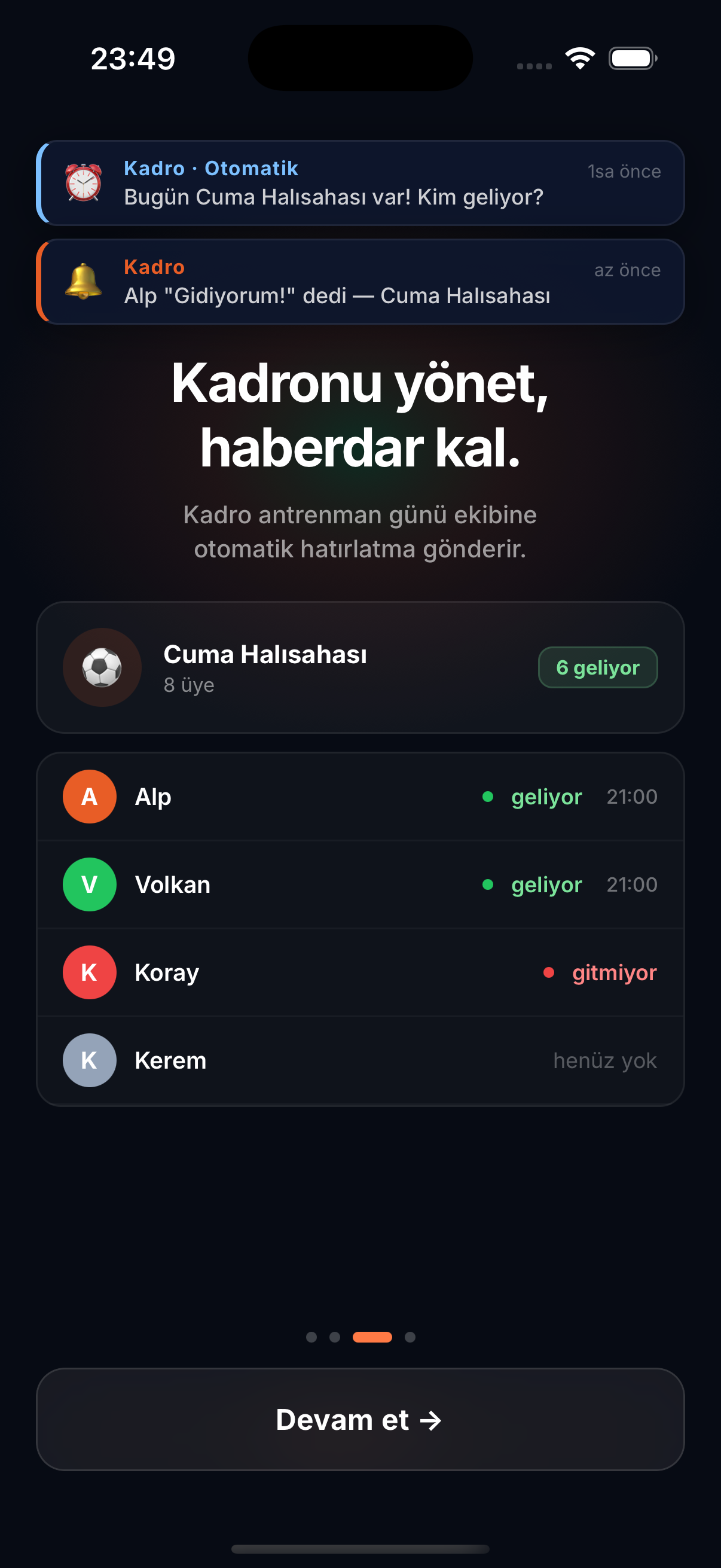 Yönet ekranı